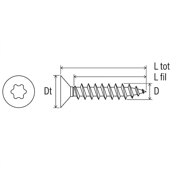 Mustad Vite Panelvit Universale per Legno Testa Svasata Piana (TSP) TORX Chromiting - MUSTAD - Immagine 3